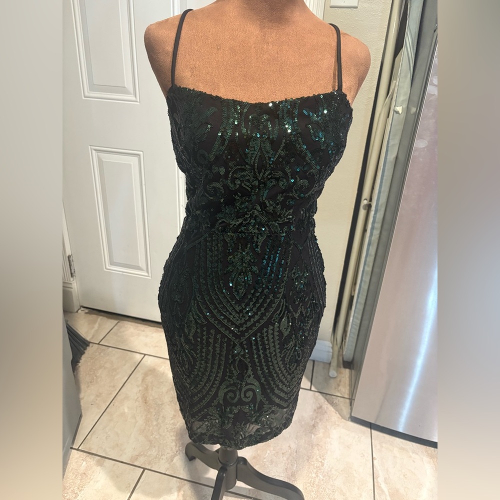 Glamorous Black Sequin Mini Dress
